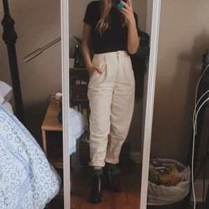 Cream tailored Pants